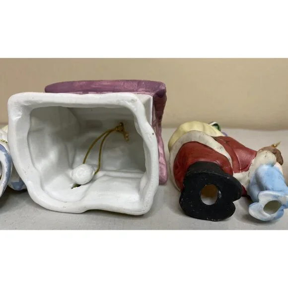 Vintage Porcelain christmas ornaments Lot Hallmark Katybeth Santa Angel & More - Picture 9 of 10